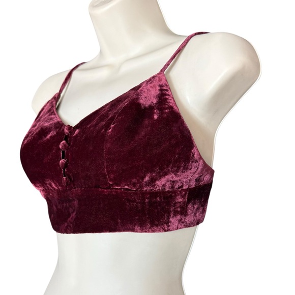 House Of Harlow 1960 by Revolve Wine Velvet Bralette Women's Size XS - Picture 5 of 11
